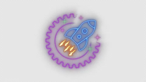 Gear with rocket take off. The concept for launching and start up of business. Stock Footage 274139273
