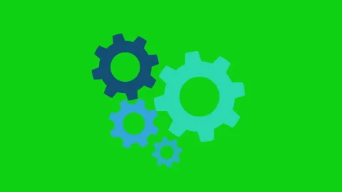 Gear rotating or spinning animation on green screen. Cogwheel, mechanism Stock Footage 317279237