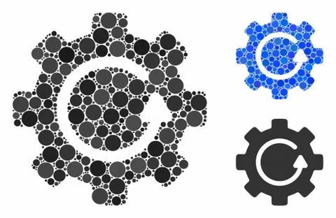 Gear rotation Composition Icon of Round Dots Illustrazione stock