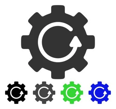 Gear Rotation Flat Icon イラスト素材