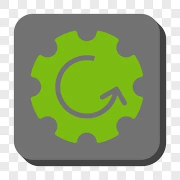 Gear Rotation Rounded Square Button Illustrazione stock