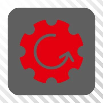 Gear Rotation Rounded Square Button Illustrazione stock