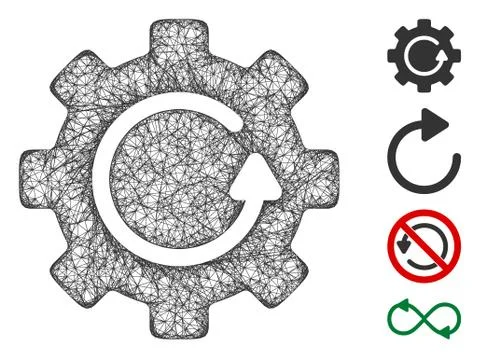 Gear Rotation Web Vector Mesh Illustration 库存插图