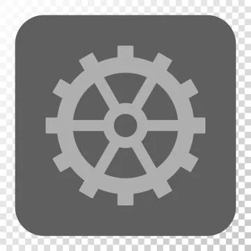 Gear Rounded Square Button Illustrazione stock