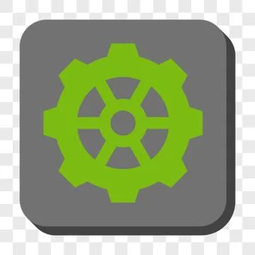 Gear Rounded Square Button Stock Illustration