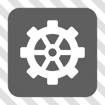 Gear Rounded Square Button Stock Illustration