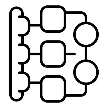 Gear scheme icon outline vector. Workflow process Ilustración de archivo