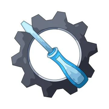 Gear with Screwdriver illustration 스톡 일러스트