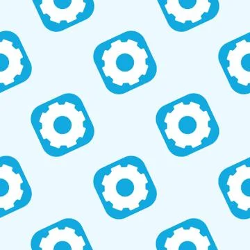 Gear seamless pattern. Flat vector wallpaper. machine backdrop イラスト素材
