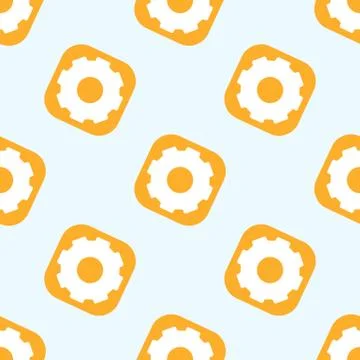 Gear seamless pattern. Flat vector wallpaper. machine backdrop イラスト素材