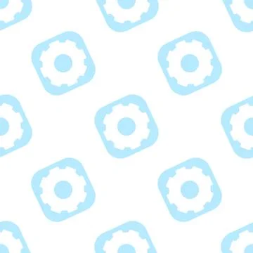Gear seamless pattern. Flat vector wallpaper. machine backdrop 스톡 일러스트