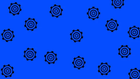 Gear seamless pattern over blue background Stock Footage 318563961