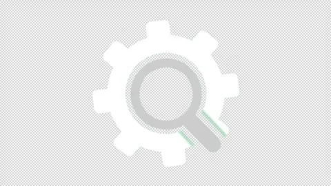 Gear Search Settings Icon Animation Transparent Background Stock Footage 335275367