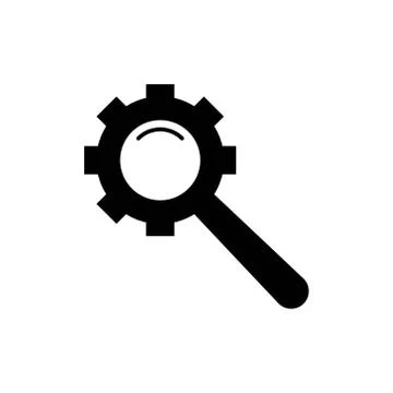 Gear search vector design template illustration Stock Illustration