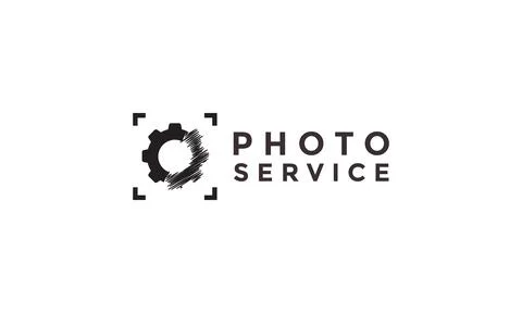 Gear services with camera logo design vector icon symbol illustration イラスト素材