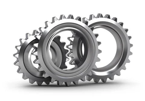 Gear set isolated on white Stock Illustration