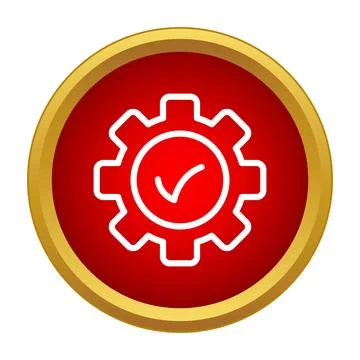 Gear setting with check mark icon design Stock Illustration
