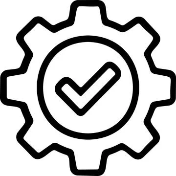 Gear setting with check mark line icon Stock Illustration