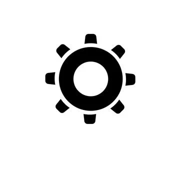 Gear, Setting Cog, Cogwheel or Gearwheel Solid Flat Vector Icon Isolated on W Stock Illustration