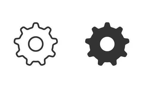 Gear setting cogwheel flat icon Stock Illustration