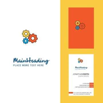 Gear setting  Creative Logo and business card. vertical Design Vector 스톡 일러스트