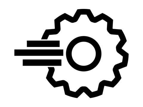 Gear Setting Icon, Cog Wheel Vector Isolated on White for App or Website UI Stock Illustration