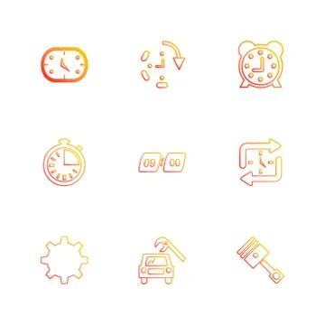 Gear , setting , stopwatch , Watch , time , clock , alaram , day , timers , e Stock Illustration
