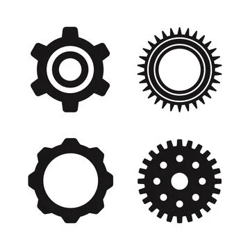 Gear setting vector icon set. Cogwheel icons illustration 스톡 일러스트