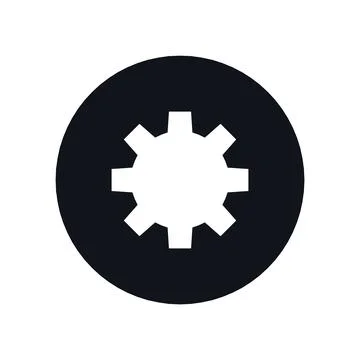 Gear Settings Icon Black Circle Button Business Finance Symbol Vector Stock Illustration