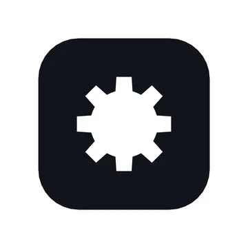 Gear Settings Icon Black Rounded Square Button Business Finance Symbol Vector Stock Illustration