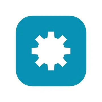 Gear Settings Icon Color Rounded Square Button Business Finance Symbol Vector Stock Illustration