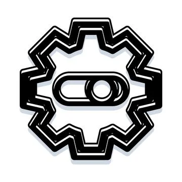 Gear settings icon with toggle switch concept Illustrazione stock