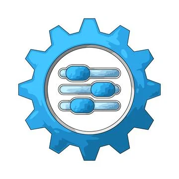 Gear with Settings Slider illustration 스톡 일러스트