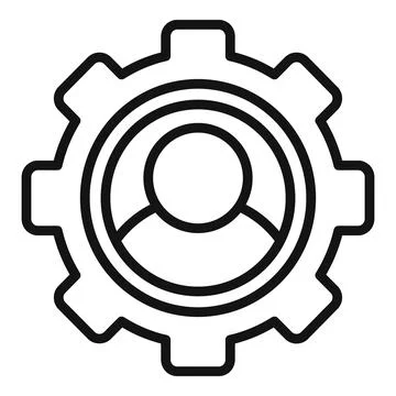 Gear setup icon outline vector. Digital person 스톡 일러스트