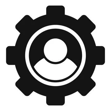 Gear setup icon simple vector. Digital person Stock Illustration
