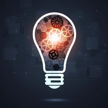 Gear Shapes in Lamp shape Stock Illustration