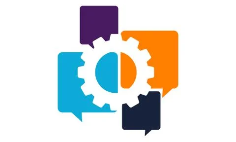 Gear Share Logo Design Template Vector Stock Illustration