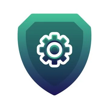 Gear shield logo element design template icon Stock Illustration