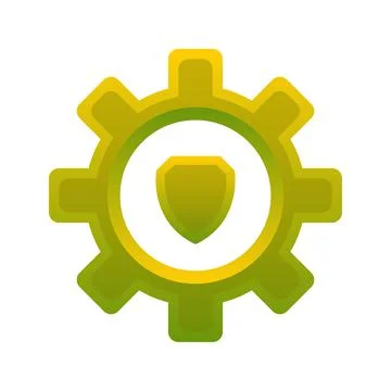 Gear shield logo element design template icon Stock Illustration