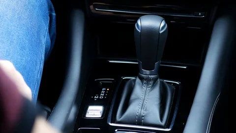 Gear shift on an automatic transmission Stock Footage 126078680