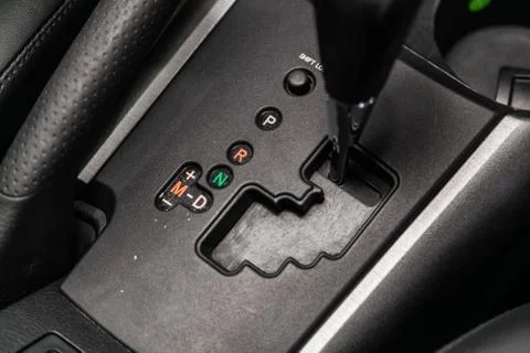 Gear shift. automatic transmission gear of car , car interior. Stock Photos
