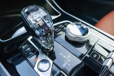 Gear shift in the car Stock Photos