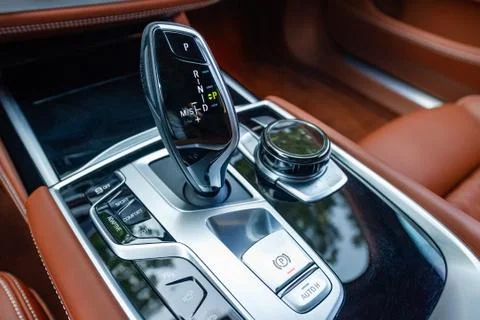 Gear shift in the car Stock Photos