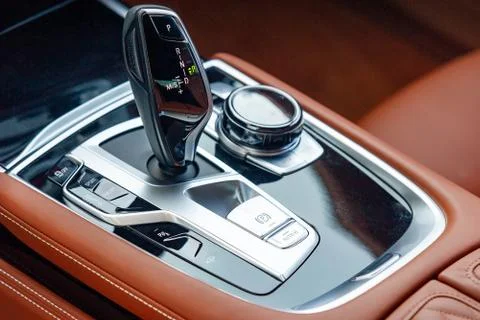 Gear shift in the car Stock Photos