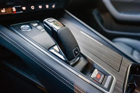 Gear shift in the car Stock Photos