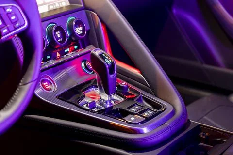 Gear shift in a car Stock Photos