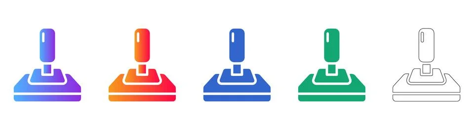 Gear Shift Stick Control Icon Set Stock Illustration