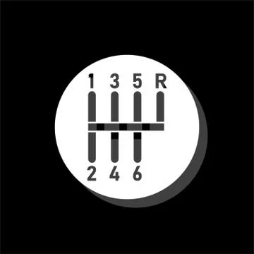 Gear shifter icon flat Stock Illustration