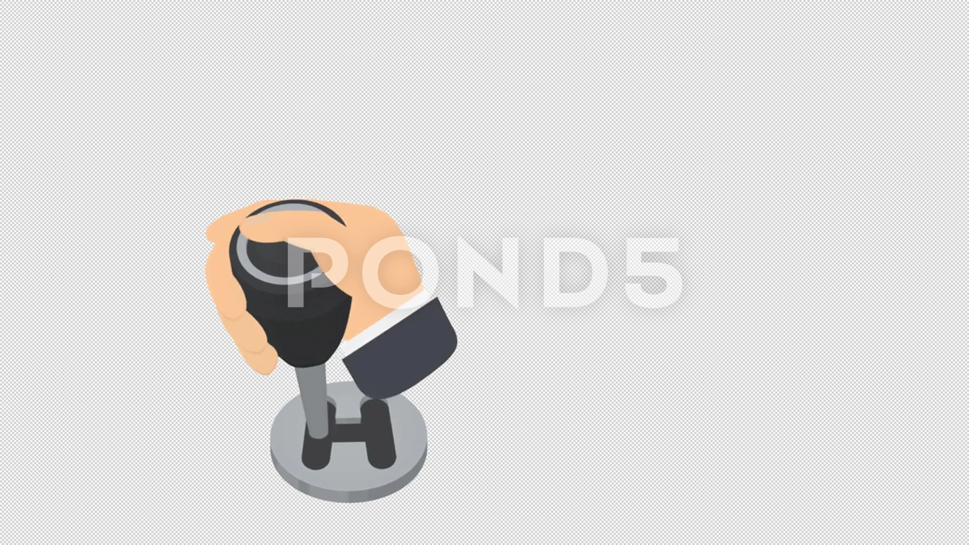 Gear shifting. Animation of a hand on th... | Stock Video | Pond5