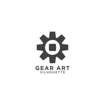 Gear silhouette template vector イラスト素材
